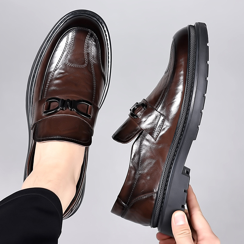 皮鞋男款商务休闲鞋英伦风男士新款皮鞋百搭透气新郎鞋结婚鞋子
