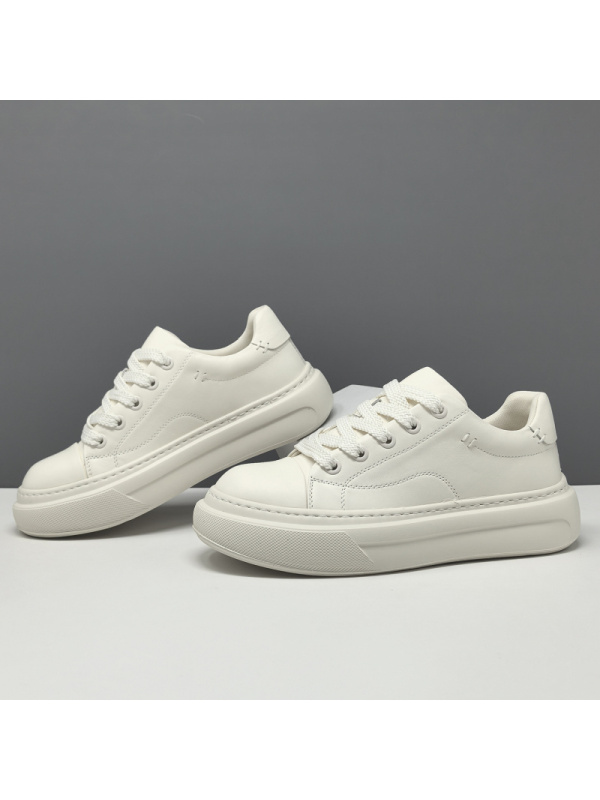 男生真皮厚底增高板鞋男款潮鞋头层牛皮欧洲站男鞋男士透气休闲鞋