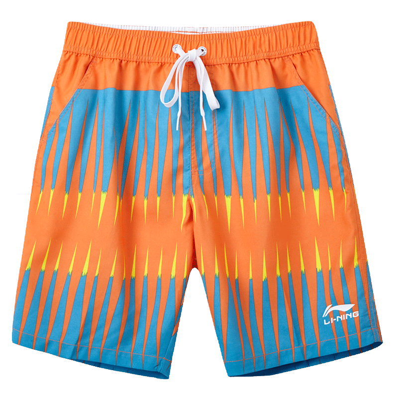李宁沙滩裤运动短裤游泳速干宽松休闲裤男士泳装五分裤123视频