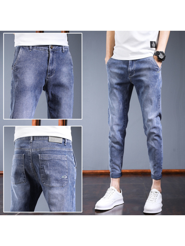 Ceba2022年新款 九分裤牛仔裤男 休闲帅先生男装9分弹力修身牛仔裤 潮