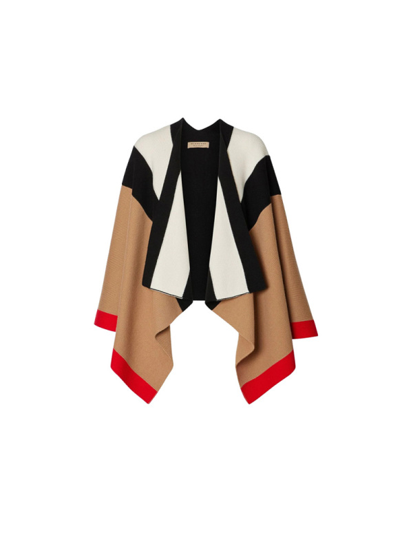 预订BURBERRY\博柏利 条纹装饰羊毛混纺披肩 120 x 122cm