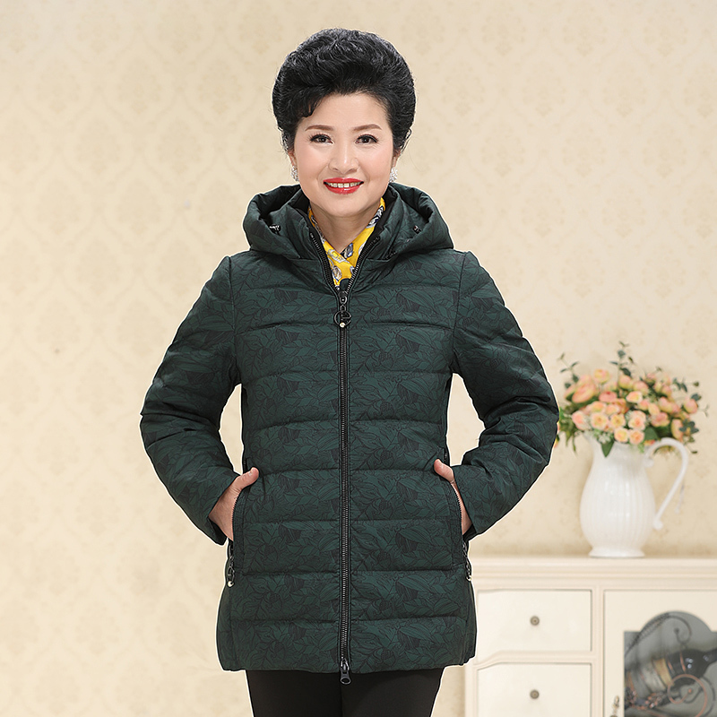 千仞岗冬季新款中老年羽绒服中长款可脱卸帽羽绒服外套