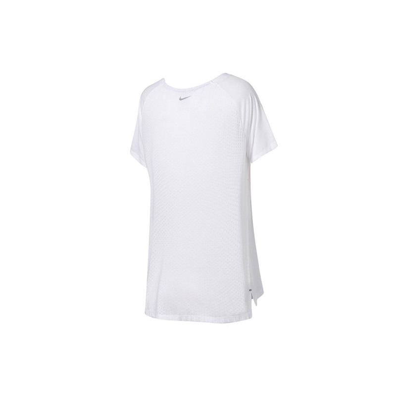 NIKE耐克女短袖T恤休闲透气圆领训练跑步运动上衣890192 L 890192-010黑+反光银