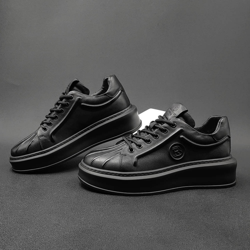 男生真皮鞋子秋季百搭潮鞋欧洲站男鞋小众运动风休闲鞋男士增高鞋
