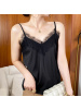CeenBulled性感V领蕾丝拼接吊带背心女内搭桑蚕丝打底小背心夏外穿缎面性感