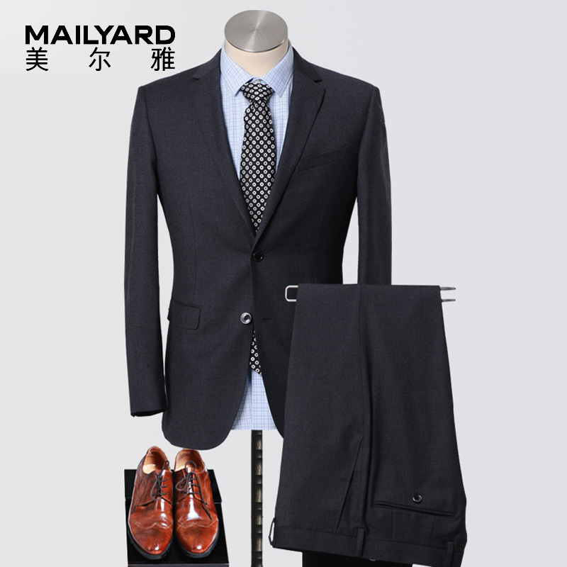 美尔雅（MAILYARD）2018新款西服套装 纯羊毛商务男式西装 男士正装西服 319