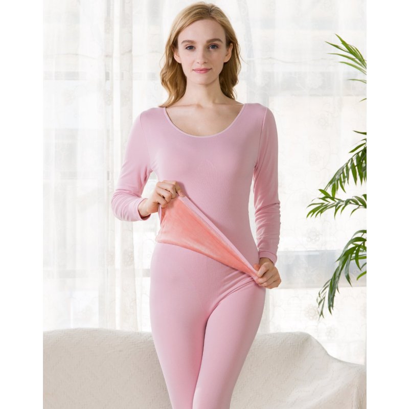 红豆hodo女士内衣女式纯色塑身衣加绒保暖美体内衣套装