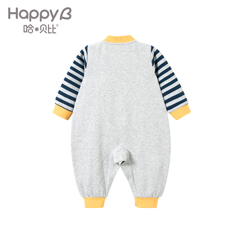哈贝比（happyB）婴儿连体衣春秋外出衣服男宝宝新生儿纯棉
