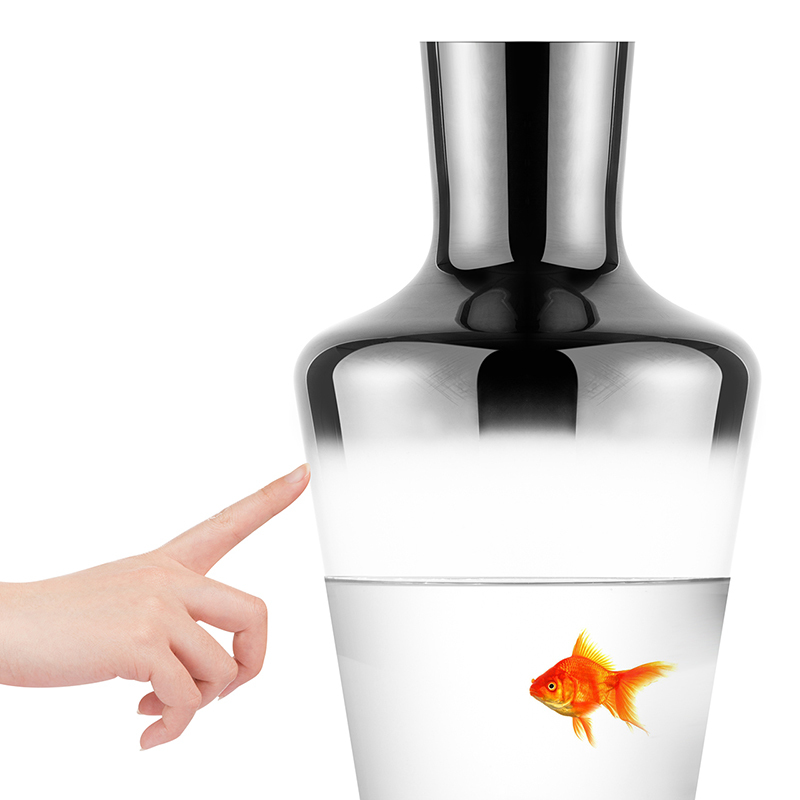松霖SOLUX 埃姆登镀银渐变玻璃花瓶（26cm）B853
