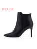 D：Fuse/迪芙斯冬季新款羊皮高跟短靴弹力布女靴子DF74116194_iSA40