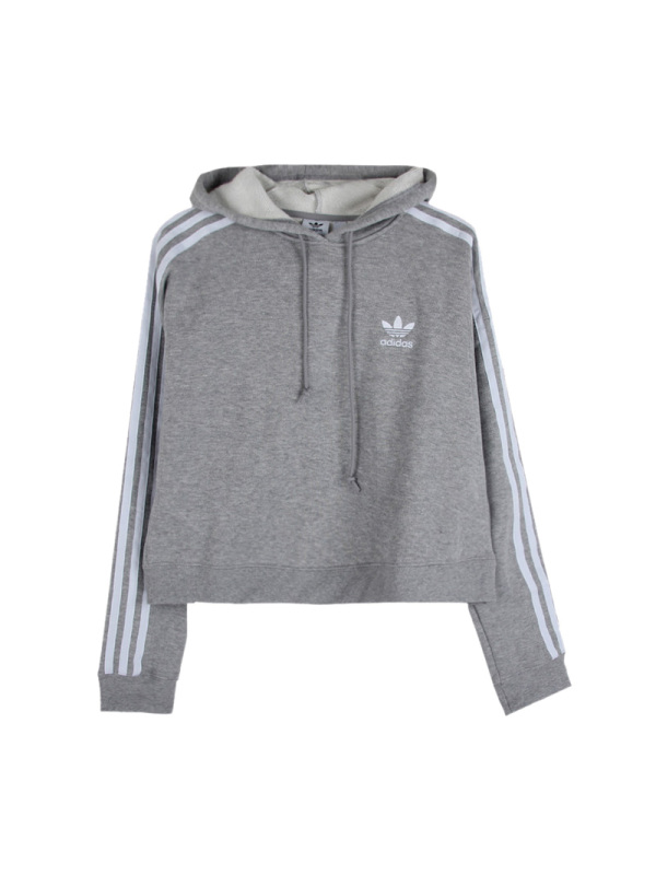 阿迪达斯三叶女子套头衫宽松舒适运动休闲连帽卫衣DH4245