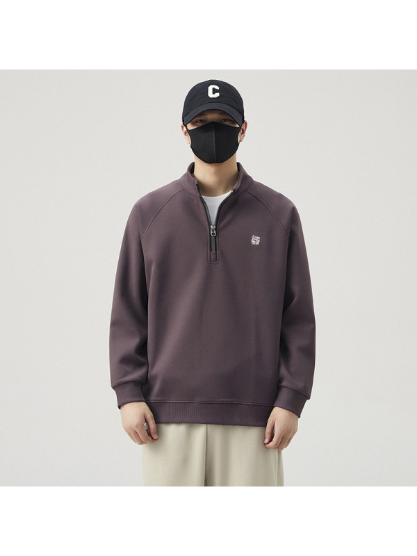 秋季半高领拉链男士卫衣春秋季潮流百搭长袖新款美式潮牌百搭上衣