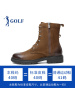 GOLF/高尔夫新款平跟靴子男户外短筒英伦风时尚马丁靴男卡其色