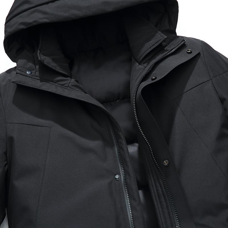 雪中飞2019新款男士羽绒服连帽中长款韩版加厚青年商务休闲冬装外套