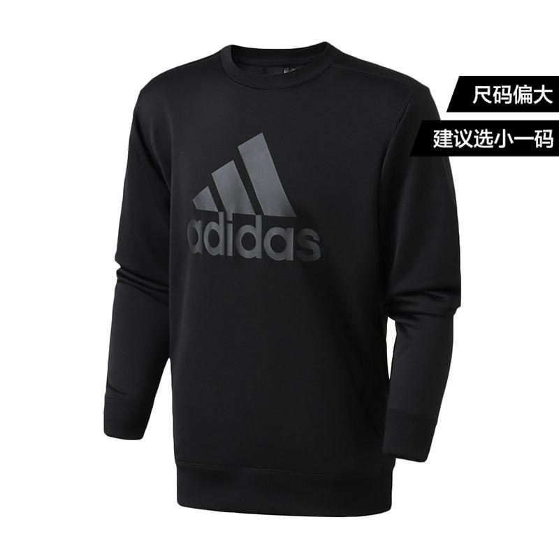 【自营】adidas男服卫衣圆领套头衫针织训练运动服DN1449 L DN1449黑色
