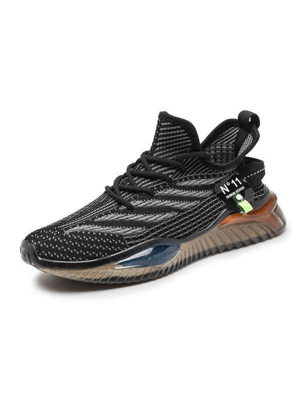 Ceba2022春季新款飞织椰子鞋透明底休闲运动鞋网面透气跑步鞋潮男鞋