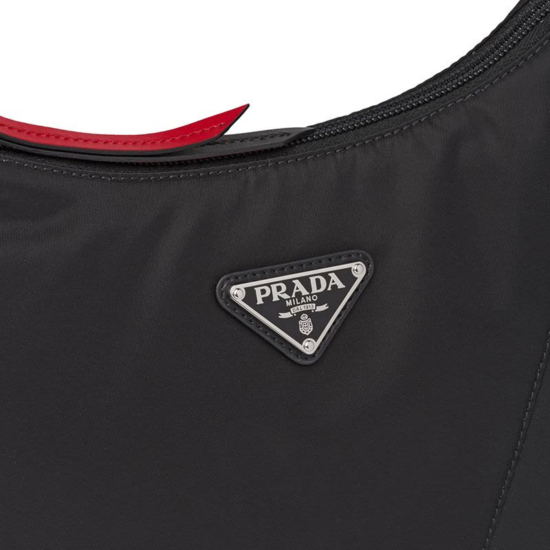 【预定】20春夏款PRADA Black Nylon Hobo手袋 30*18*6.5CM图片