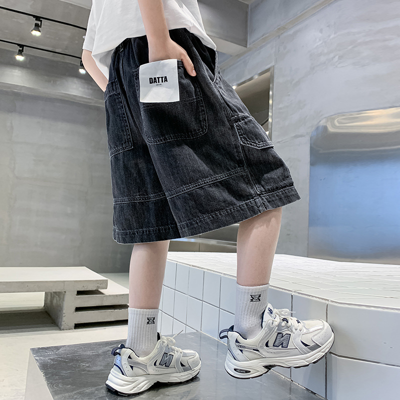 Three Sons儿童装夏装中大男童夏款裤子牛仔短裤薄款2023新款男