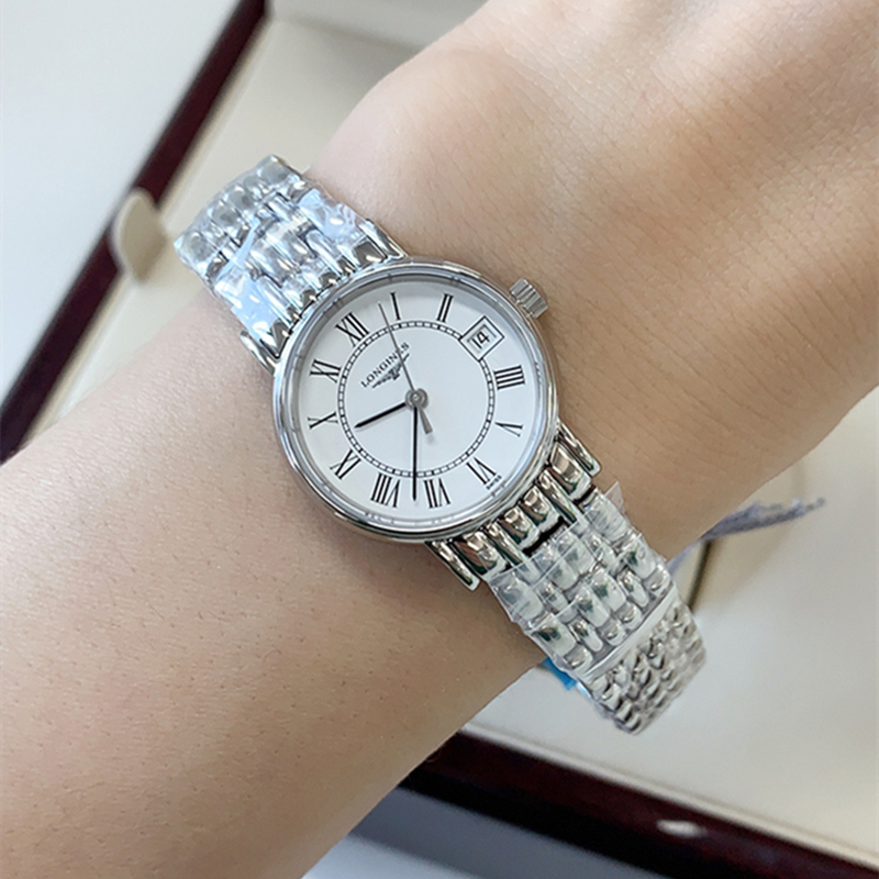 浪琴longinesl43194116瑰丽系列石英精钢手表女