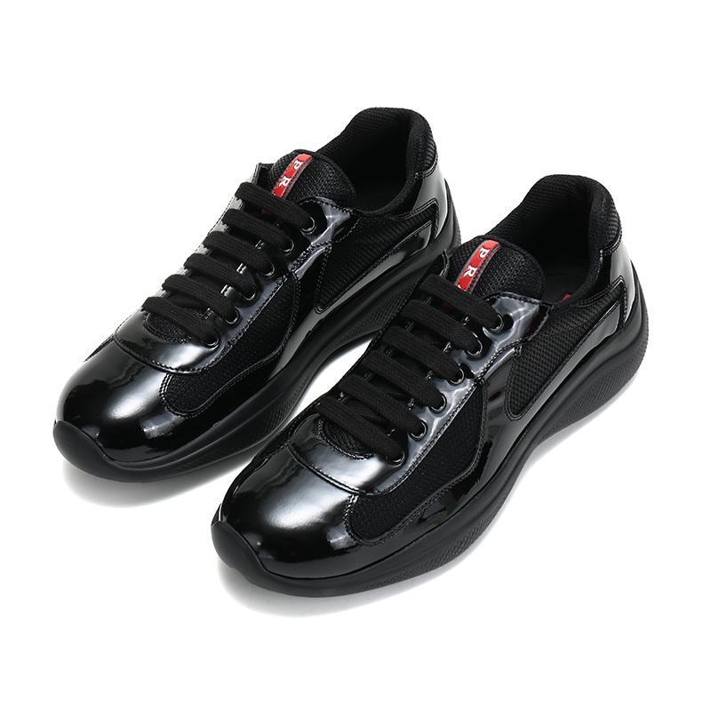 prada普拉达男士织物配皮系带运动鞋休闲鞋4e3400asz