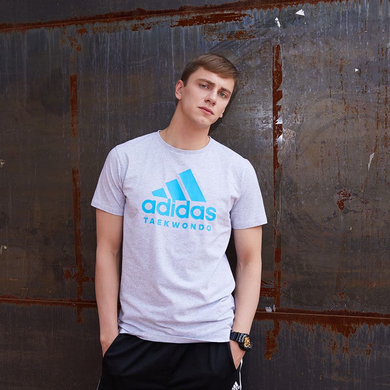 Adidas阿迪达斯跆拳道短袖男速干透气运动休闲T恤运动服ADICTT-GYBU-1图片