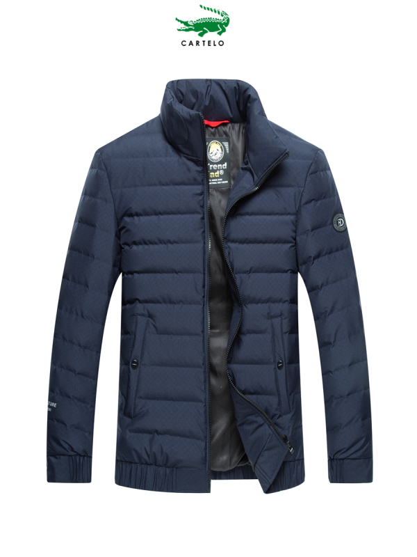 cartelo羽绒服男士冬季休闲百搭立领保暖舒适商务外套男上衣