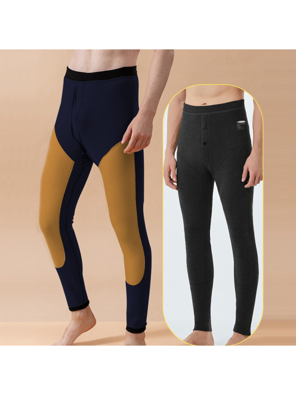 奥粒绒男士保暖套装秋冬季新款大码打底裤加绒加厚贴片内衣秋裤子