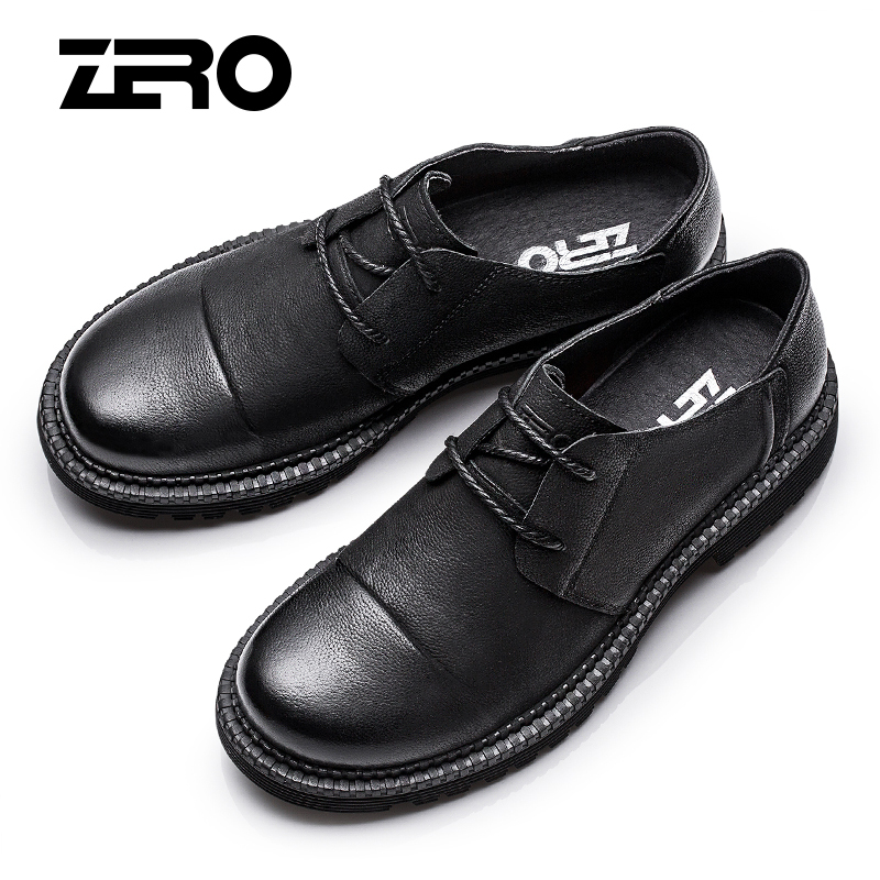 Zero零度男鞋工装鞋2018新款真皮磨砂大头休闲皮鞋户外鞋子男潮鞋