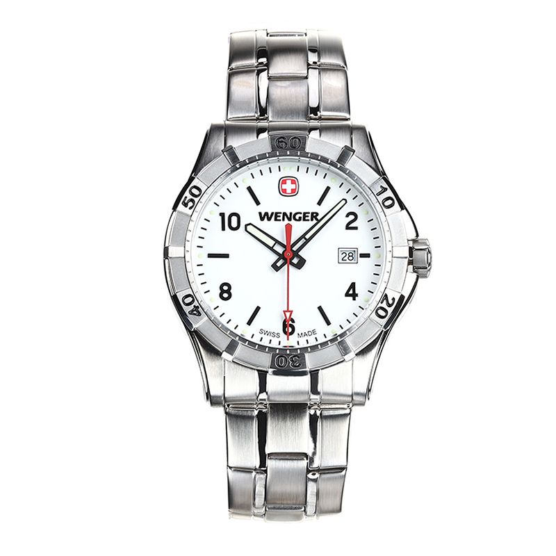 威戈wenger瑞士品牌男士手表钢带经典简约时尚潮流防水石英表男