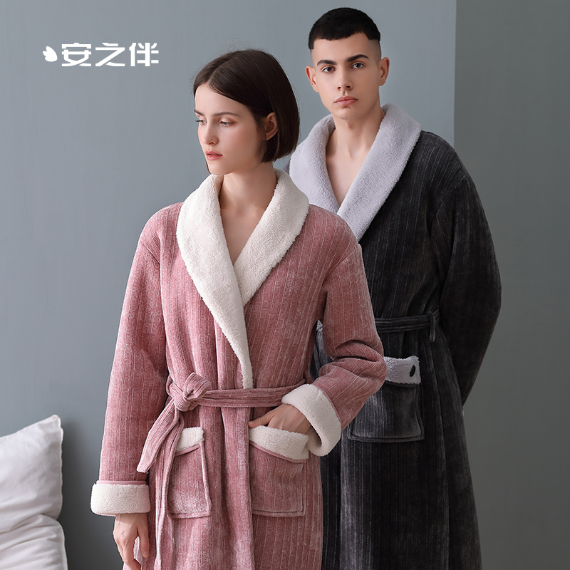 安之伴睡衣女晚秋袍复合