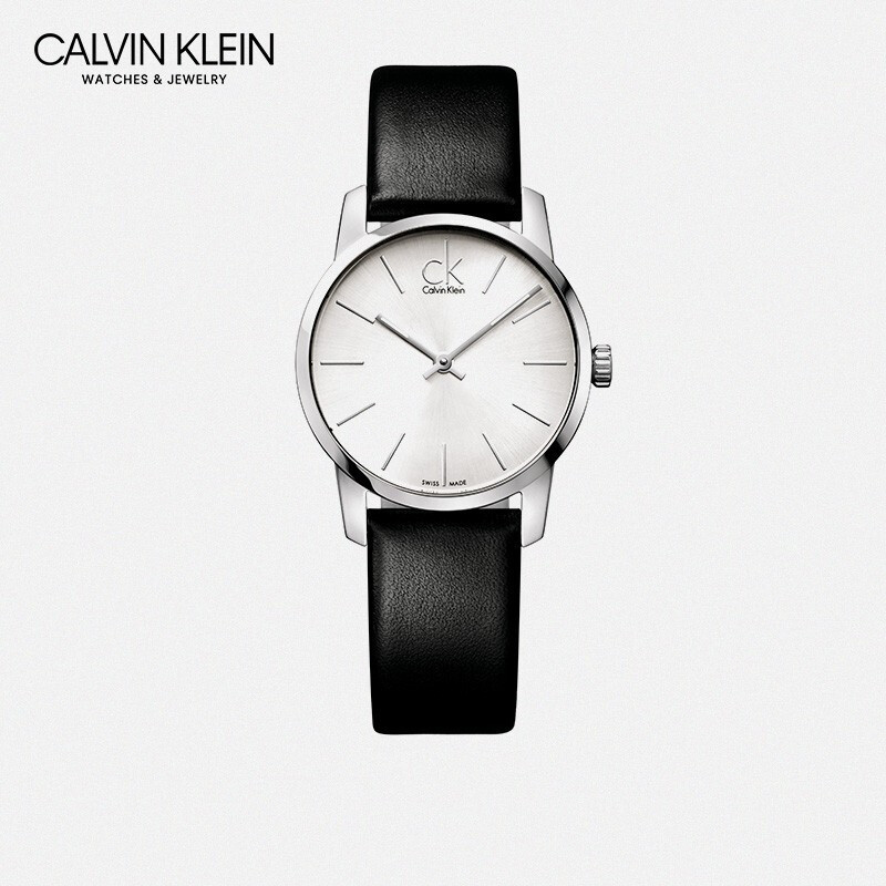 ck卡文克莱calvinklein手表女士腕表石英表city系列水晶表镜银盘