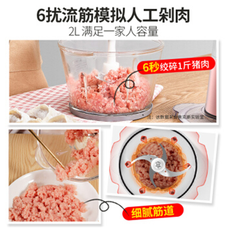 奥克斯(AUX)绞肉机家用电动小型绞肉馅机全自动搅拌机多功能绞菜料理机 HX-J3099 玫瑰金
