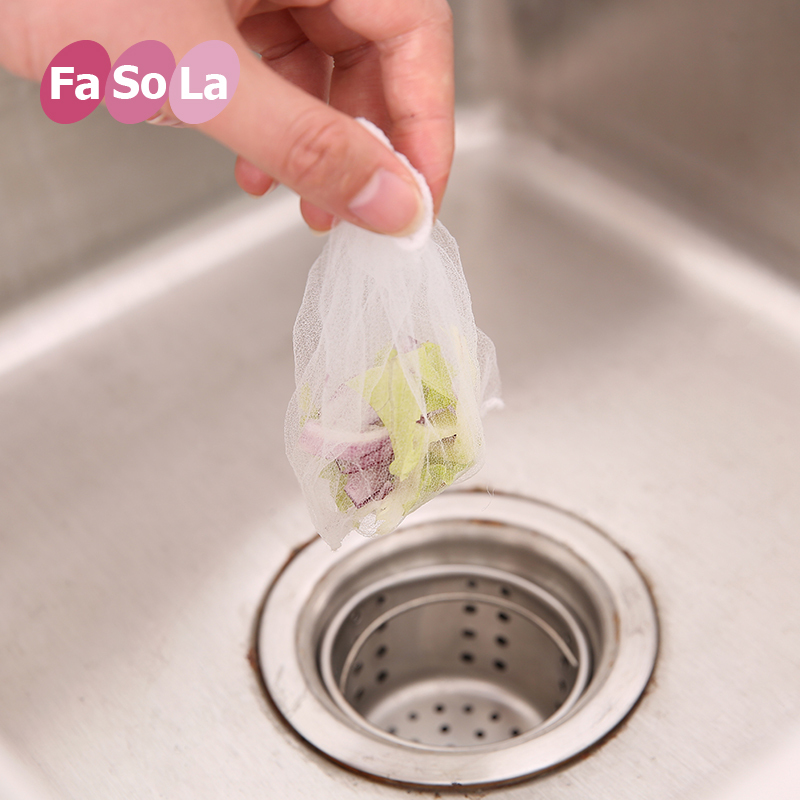 FaSoLa 日本厨房排水口过滤网防堵塞残渣隔水袋水槽垃圾袋下水道口过滤器35只