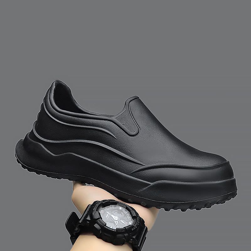 男士新款舒适潮流时尚日常轻便休闲圆头纯色透气包头男款拖鞋图片