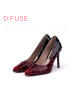 D:FUSE/迪芙斯春季牛皮浅口尖头超高跟单鞋女鞋DF61113117