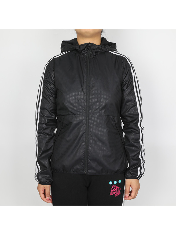 ADIDAS(阿迪达斯)2019WB EMBOSS秋季梭织透气防风连帽夹克EH3917