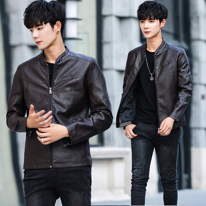 机车皮夹克商务休闲皮夹克报价_参数_图片_视频_怎么样_问答-苏宁易购