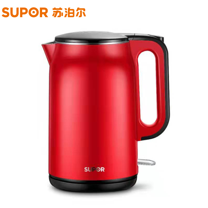 苏泊尔（SUPOR）电热水壶SW-17T58D双层防烫304不锈钢大容量家用保温烧水壶1.7L 容量
