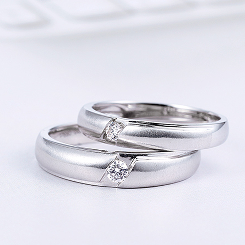 黄金码头18k金镶钻石戒指au750情侣对戒送爱人送女友手饰