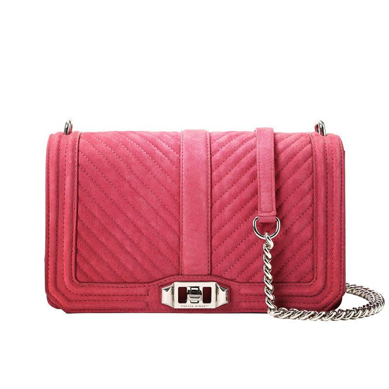 瑞贝卡·明可弗REBECCA MINKOFF CHEVRON QUILTED LOVE女士斜挎包HH18ECQX08银扣图片
