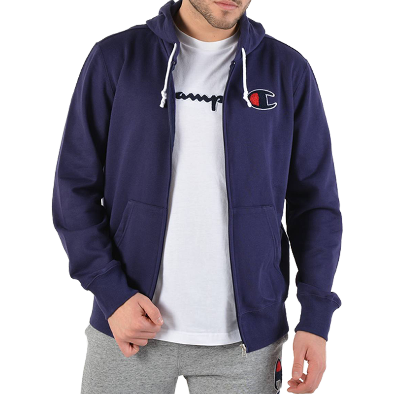 champion冠军2019新款男士拉链运动休闲连帽卫衣外套212941