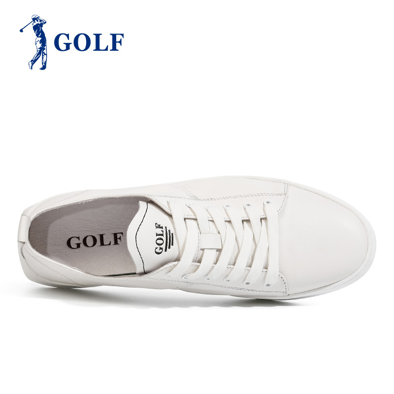 GOLF男鞋2019春季新款板鞋男韩版系带鞋子休闲鞋百搭真皮小白鞋潮