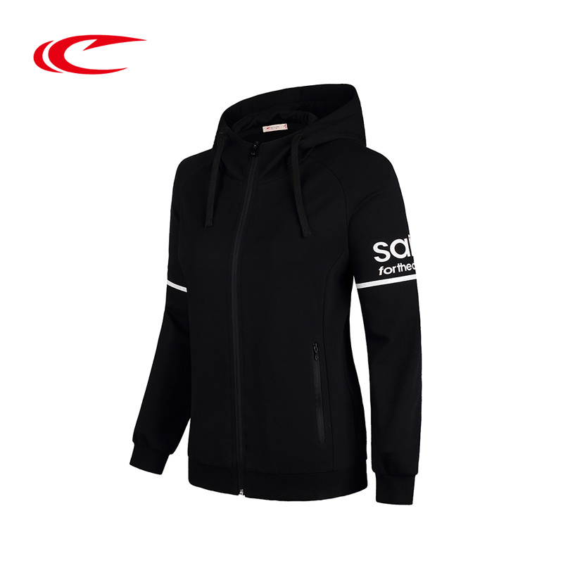 赛琪女装连帽棉卫衣女2018春季新品开衫运动服舒适透气休闲外套177062