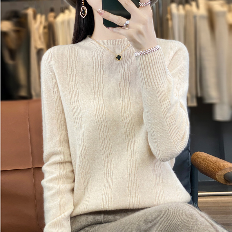秋冬新款半高领打底衫女长袖保暖毛衣时尚百搭针织衫抖音快手