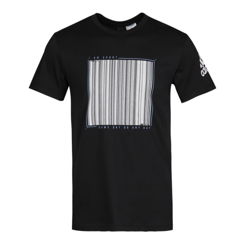 adidas阿迪达斯2018男子BARCODE TEE圆领短T恤