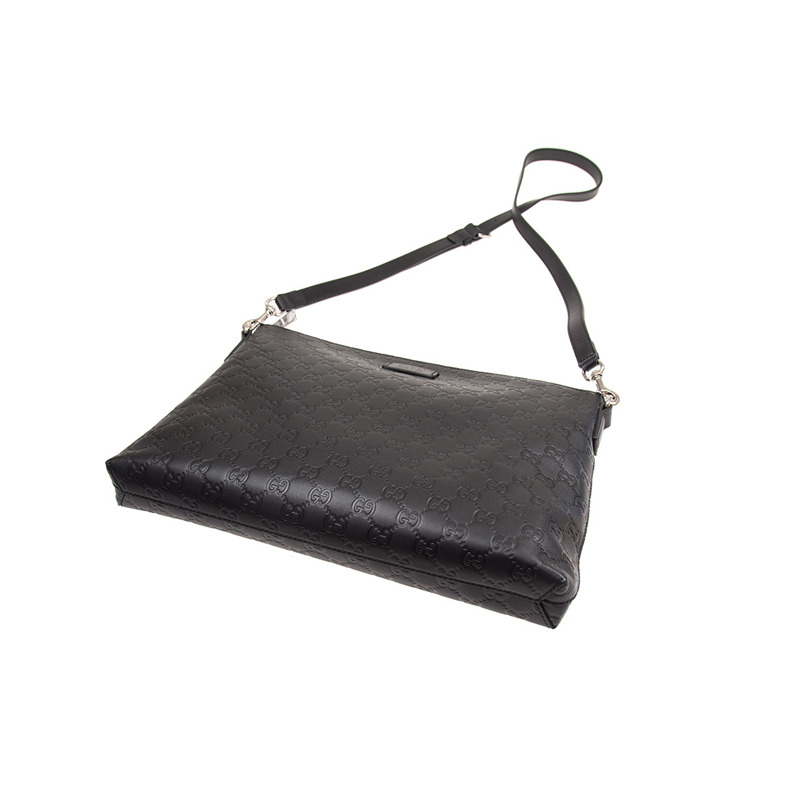 古驰gucci男包古奇男包时尚真皮薄款邮差包黑色473882dmt1n1000