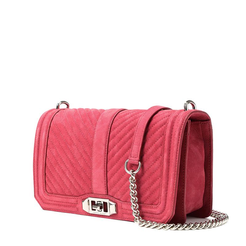 瑞贝卡·明可弗REBECCA MINKOFF CHEVRON QUILTED LOVE女士斜挎包HH18ECQX08银扣图片