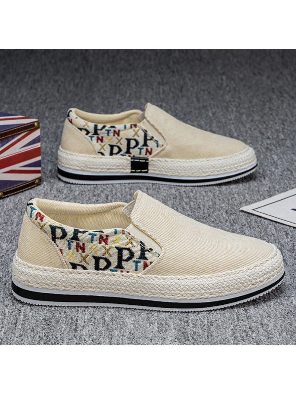 男士帆布鞋夏季透气软底一脚蹬懒人鞋子板鞋老北京休闲布鞋男款