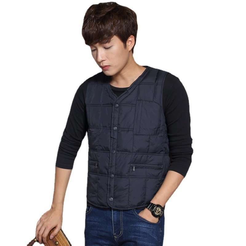 dbmg中老年羽绒马甲男士爸爸装加厚秋冬老人羽绒背心保暖内胆坎