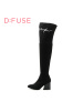 迪芙斯(D:fuse)冬季尖头高跟粗跟时尚长靴女DF74117173